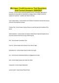 Michigan Credit Insurance Test Questions and Correct Answers 2026&sol;2027