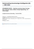 Samenvatting Kunstmatige Intelligentie AI HBO UITGEBREID 2026 &plus; 25 Oefenvragen - Machine Learning Deep Learning NLP Transformer Prompt Engineering Computer Vision EU AI Act Ethiek 30&plus; Pagina's
