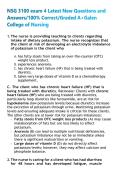 NSG 3100 exam 4 Latest New Questions and Answers&sol;100&percnt; Correct&sol;Graded A&plus;Galen College of Nursing