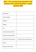 BIOL 1102 Lab Diet Exam Questions and&NewLine;Answers with Verified Solutions &vert; Latest&NewLine;Updated 2026