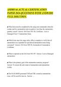 AMMO 64 ACTUAL CERTIFICATION &NewLine;PAPER 2026 QUESTIONS WITH ANSWERS &NewLine;FULL SOLUTION