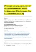 Chiropractic Licensing Examination Part &NewLine;IV Questions And Correct Answers &NewLine;&lpar;Verified Answers&rpar; Plus Rationales 2026 &NewLine;Q&A &vert; Instant Download Pdf 