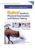 Bates&rsquo; Guide to Physical Examination and History Taking 14th Edition &lpar;Bickley&rpar; Test Questions and Answers 2025&sol; 2026 &vert; 100&percnt; Verified with Correct Questions and Answers &vert; Latest Health Assessment Exam Prep with Solution