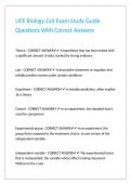 UCF Biology Exit Exam Study Guide Questions With Correct Answers 