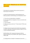 RDN Exam Questions and Answers 2025&sol; 2026 &vert; 100&percnt; Verified with Correct Questions and Answers &vert; Latest Registered Dietitian Nutritionist Certification Exam Prep with Solution