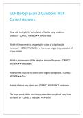 UCF Biology Exam 2 Questions With Correct Answers