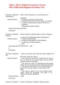 Nr 511 Midterm Exam Q&A Latest Differential Diagnosis Primary Care Practicum Study Guide 2025&sol; 2026 100&percnt; Verified with Correct Questions and Answers &vert; Advanced Nurse Practitioner Clinical Reasoning&comma; Diagnostic Decision-Making and Exam Review