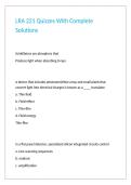LRA 221 Quizzes With Complete Solutions 