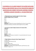 CALIFORNIA &lpar;CA&rpar; ALARM COMPANY QUALIFIED MANAGER EXAM &lpar;ACQM&rpar; NEWEST 2026 ACTUAL EXAM WITH COMPLETE QUESTIONS AND CORRECT DETAILED ANSWERS &lpar;VERIFIED ANSWERS&rpar; ALREADY GRADED A&plus; GUARANTEED PASS&NewLine;