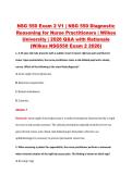 NSG 550 Exam 2 V1 &vert; NSG 550 Diagnostic &NewLine;Reasoning for Nurse Practitioners &vert; Wilkes &NewLine;University &vert; 2026 Q&A with Rationale &NewLine;&lpar;Wilkes NSG550 Exam 2 2026&rpar; 