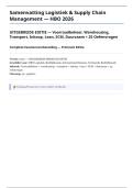 Samenvatting Logistiek Supply Chain Management HBO UITGEBREID 2026 &plus; 25 Oefenvragen - Voorraad EOQ Lean Kanban Transport Inkoop Kraljic Warehousing Six Sigma Duurzaam Digital Twin 30&plus; Pagina's