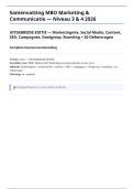 Samenvatting MBO Marketing Communicatie 2026 &plus; 20 Oefenvragen - Marketingmix 4P Social Media SEO Content Campagnes Google Ads Branding E-mail Analytics Doelgroep Persona 25&plus; Pagina's