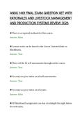 ANSC 1401 FINAL EXAM QUESTION SET WITH &NewLine;RATIONALES AND LIVESTOCK MANAGEMENT &NewLine;AND PRODUCTION SYSTEMS REVIEW 2026 