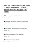 ANSC 1401 GENERAL ANIMAL SCIENCE FINAL &NewLine;COMPLETE PREPARATION GUIDE WITH &NewLine;BREEDING&comma; GENETICS&comma; AND PHYSIOLOGY &NewLine;REVIEW