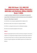 NSG 552 Exam 1 V2 &vert; NSG 552 &NewLine;Psychopharmacology &vert; Wilkes University &vert; &NewLine;2026 Q&A with Rationale &lpar;Wilkes NSG552 &NewLine;Exam 1 2026&rpar;