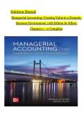 Solution Manual for Managerial Accounting&colon; Creating Value in a Dynamic Business Environment&comma; 13th Edition by Hilton & Platt &ndash; Complete Chapters 1&ndash;17