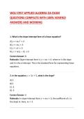 WGU C957 APPLIED ALGEBRA OA EXAM QUESTIONS COMPLETE WITH 100&percnt; VERIFIED ANSWERS AND WORKING