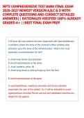 NPTE COMPREHENSIVE TEST BANK FINAL EXAM &NewLine;2026-2027 NEWEST VERSION A&comma;B&comma;C & D WITH &NewLine;COMPLETE QUESTIONS AND CORRECT DETAILED &NewLine;ANSWERS&vert;&vert; RATIONALES VERIFIED 100&percnt; ALREADY &NewLine;GRADED A&plus; &vert;&vert;BEST FINAL EXAM PREP  