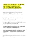 AOD SUBSTANCE ABUSE COUNSELING &NewLine;REVIEW 2026 QUESTIONS WITH &NewLine;SOLUTIONS TESTED QUESTIONS&period;