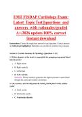 EMT FISDAP Cardiology Exam&colon; &NewLine;Latest  Topic Test&vert;&vert;&vert;questions  and &NewLine;answers  with rationales&sol;graded &NewLine;A&plus;&sol;2026 update&sol;100&percnt; correct &NewLine;&sol;instant download 
