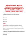 NURS 660 Exam 4 V1 &vert; NURS 660 &NewLine;Psychopharmacology and Advanced &NewLine;Mental Health &vert; Maryville University of &NewLine;St&period; Louis &vert; 2026 Q&A with Rationale &NewLine;&lpar;Maryville NURS660 Exam 4 2026&rpar; 