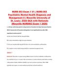 NURS 663 Exam 1 V1 &vert; NURS 663 &NewLine;Psychiatric Mental Health Diagnosis and &NewLine;Management II &vert; Maryville University of &NewLine;St&period; Louis &vert; 2026 Q&A with Rationale &NewLine;&lpar;Maryville NURS663 Exam 1 2026&rpar; 
