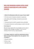 WGU C202 MANAGING HUMAN CAPITAL EXAM COMPLETE QUESTIONS WITH 100&percnt; VERIFIED ANSWERS