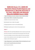 NURS 663 Exam 2 V1 &vert; NURS 663 &NewLine;Psychiatric Mental Health Diagnosis and &NewLine;Management II &vert; Maryville University of &NewLine;St&period; Louis &vert; 2026 Q&A with Rationale &NewLine;&lpar;Maryville NURS663 Exam 2 2026&rpar;