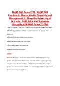 NURS 663 Exam 2 V2 &vert; NURS 663 &NewLine;Psychiatric Mental Health Diagnosis and &NewLine;Management II &vert; Maryville University of &NewLine;St&period; Louis &vert; 2026 Q&A with Rationale &NewLine;&lpar;Maryville NURS663 Exam 2 2026&rpar; 