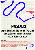 TPN3703 Assignment 50 &lpar;Portfolio&rpar; MEMO &vert; Due 1 October 2026