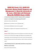 NURS 663 Exam 4 V2 &vert; NURS 663 &NewLine;Psychiatric Mental Health Diagnosis and &NewLine;Management II &vert; Maryville University of &NewLine;St&period; Louis &vert; 2026 Q&A with Rationale &NewLine;&lpar;Maryville NURS663 Exam 4 2026&rpar; 
