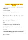 EPME Set 1 Exam Questions and Correct&NewLine;Answers