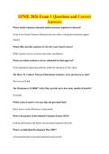 EPME 2026 Exam 1 Questions and Correct&NewLine;Answers