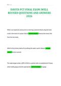 DAVITA PCT FINAL EXAM &vert;WELL&NewLine;REVISED QUESTIONS AND ANSWERS&NewLine;2026