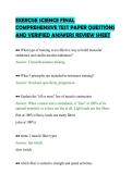 EXERCISE SCIENCE FINAL&NewLine;COMPREHENSIVE TEST PAPER QUESTIONS&NewLine;AND VERIFIED ANSWERS REVIEW SHEET