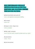 EXOS PERFORMANCE SPECIALIST&NewLine;CERTIFICATION EVALUATION FULL&NewLine;QUESTIONS AND SOLUTIONS VERIFIED&NewLine;PREPARATION MATERIAL