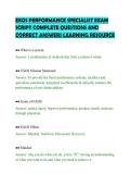EXOS PERFORMANCE SPECIALIST EXAM&NewLine;SCRIPT COMPLETE QUESTIONS AND&NewLine;CORRECT ANSWERS LEARNING RESOURCE&NewLine;