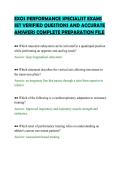 EXOS PERFORMANCE SPECIALIST EXAMS&NewLine;SET VERIFIED QUESTIONS AND ACCURATE&NewLine;ANSWERS COMPLETE PREPARATION FILE