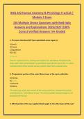 BIOL 252 Human Anatomy & Physiology II w&sol;Lab &vert; &NewLine;Module 3 Exam&NewLine;150 Multiple Choice Questions with Bold Italic &NewLine;Answers and Explanations 2026&sol;2027&vert;100&percnt; &NewLine;Correct Verified Answers &vert;A&plus; Graded