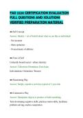 FAD 3220 CERTIFICATION EVALUATION&NewLine;FULL QUESTIONS AND SOLUTIONS&NewLine;VERIFIED PREPARATION MATERIAL&NewLine;