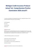 Michigan Credit Insurance Producer&NewLine;Actual Test Comprehensive Practice&NewLine;Examination 2026 actual&excl;&excl;&excl;