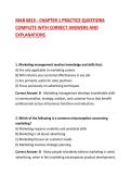 MAR 6815 - CHAPTER 1 PRACTICE QUESTIONS COMPLETE WITH CORRECT ANSWERS AND EXPLANATIONS