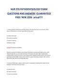 NUR 376 PATHOPHYSIOLOGY EXAM&NewLine;QUESTIONS AND ANSWERS GUARANTEED&NewLine;PASS NEW 2026 actual&excl;&excl;&excl;&excl;&NewLine;