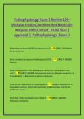 Pathophysiology Exam 2 Review 100&plus; &NewLine;Multiple Choice Questions And Bold Italic &NewLine;Answers 100&percnt; Correct&vert; 2026&sol;2027 &vert; &NewLine;upgraded &vert; Pathophysiology Exam 2