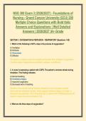 NSG 300 Exam 3 &lpar;2026&sol;2027&rpar; - Foundations of &NewLine;Nursing - Grand Canyon University &lpar;GCU&rpar; 200 &NewLine;Multiple Choice Questions with Bold Italic &NewLine;Answers and Explanations &vert; Well Detailed&NewLine;Answers &vert; 2026&sol;2027 &vert;A&plus; Grade