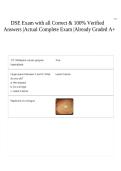 DSE Exam with all Correct & 100&percnt; Verified Answers &vert;Actual Complete Exam &vert;Already Graded A&plus;
