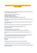 FORENSIC SCIENCE FINAL EXAM REVIEW QUESTIONS WITH ANSWERS