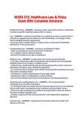 NURS 372&colon; Healthcare Law & Policy Exam With Complete Solutions