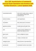 exsc 250&colon; biomechanics of resistance&NewLine;exercise Exam Questions and Answers with&NewLine;Verified Solutions &vert; Latest Updated 2026