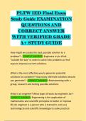 PLTW IED Final Exam &NewLine;Study Guide EXAMINATION &NewLine;QUESTIONS AND &NewLine;CORRECT ANSWER &NewLine;WITH VERIFIED GRADE &NewLine;A&plus; STUDY GUIDE &NewLine;